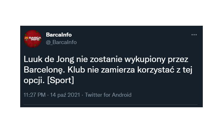 Barca PODJĘŁA DECYZJĘ ws. Luuka de Jonga!